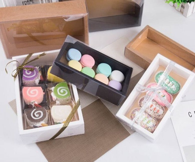 Life 10pcs Transparent Lid Baby Show DIY Handmade Cake Package Favor Birthday Party Celebrating Delicious Donuts Gift Box