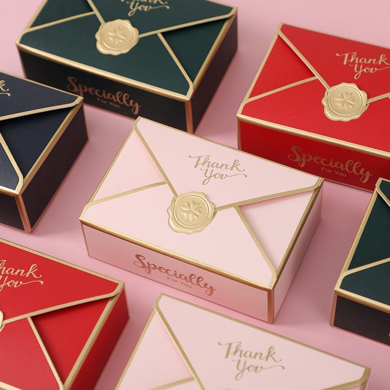 Simple Creative Gift Box Packaging Envelope Shape Wedding Gift Candy Box Favors Birthday Party Christmas Jelwery Decoration