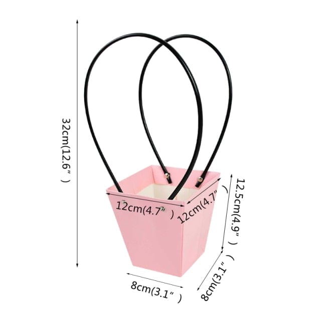 Portable Flower Box Waterproof Paper Handy Kraft Handbag Wedding Rose Party Gift Box Packaging For Candy Cake