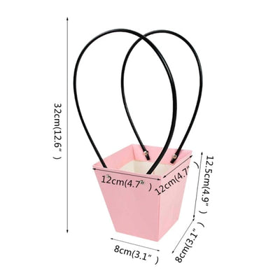 Portable Flower Box Waterproof Paper Handy Kraft Handbag Wedding Rose Party Gift Box Packaging For Candy Cake