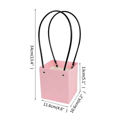 Portable Flower Box Waterproof Paper Handy Kraft Handbag Wedding Rose Party Gift Box Packaging For Candy Cake