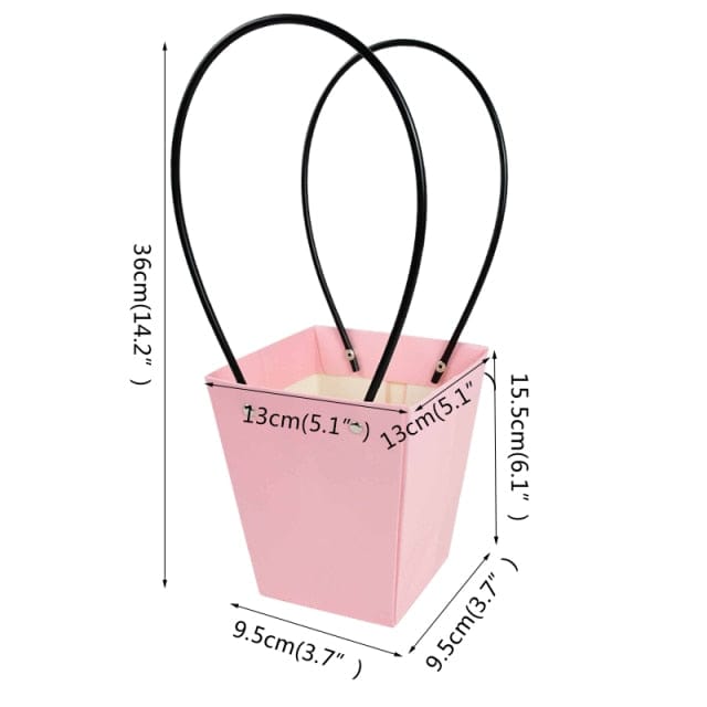 Portable Flower Box Waterproof Paper Handy Kraft Handbag Wedding Rose Party Gift Box Packaging For Candy Cake