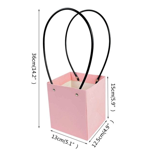 Portable Flower Box Waterproof Paper Handy Kraft Handbag Wedding Rose Party Gift Box Packaging For Candy Cake