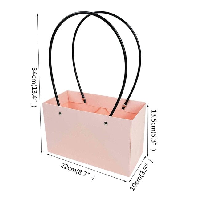 Portable Flower Box Waterproof Paper Handy Kraft Handbag Wedding Rose Party Gift Box Packaging For Candy Cake