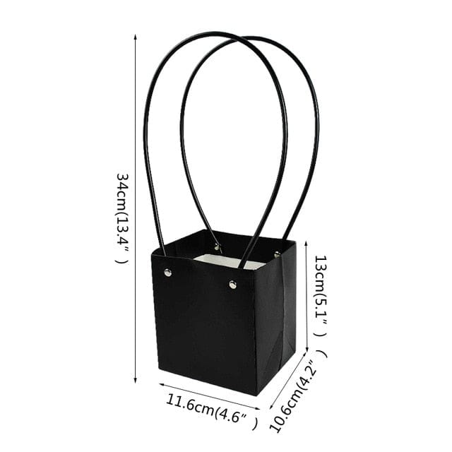 Portable Flower Box Waterproof Paper Handy Kraft Handbag Wedding Rose Party Gift Box Packaging For Candy Cake