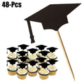 48Pcs Cake Topper Bachelor Cap Cake