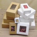 Window packing box 20pcs Multi size Paper Kraft cardboard packing gift box handmade soap candy For Wedding Decorations Gift Box