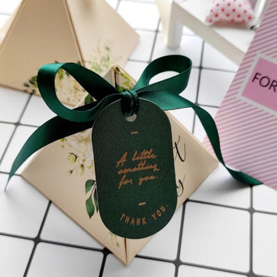 New Gift Box Triangular Pyramid Baby Shower Packaging Bags Wedding Favor Paper Box Party Supplies Small Candy Boxes for Gifts