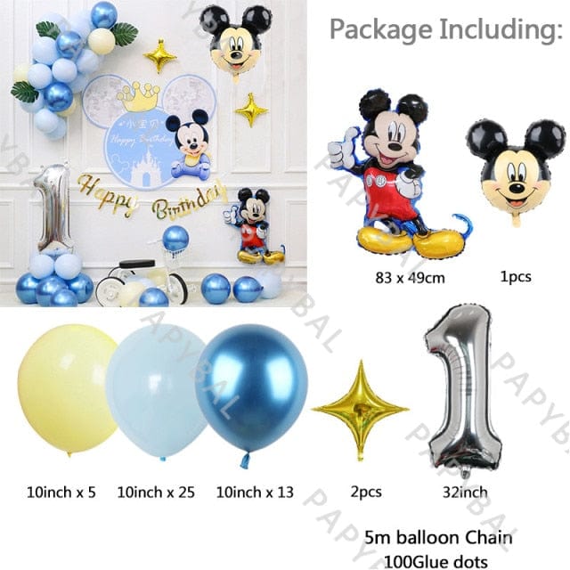 1Set Mickey Mouse Party Decoration Balloons