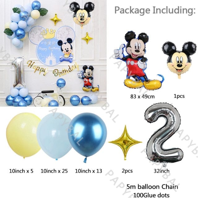 1Set Mickey Mouse Party Decoration Balloons