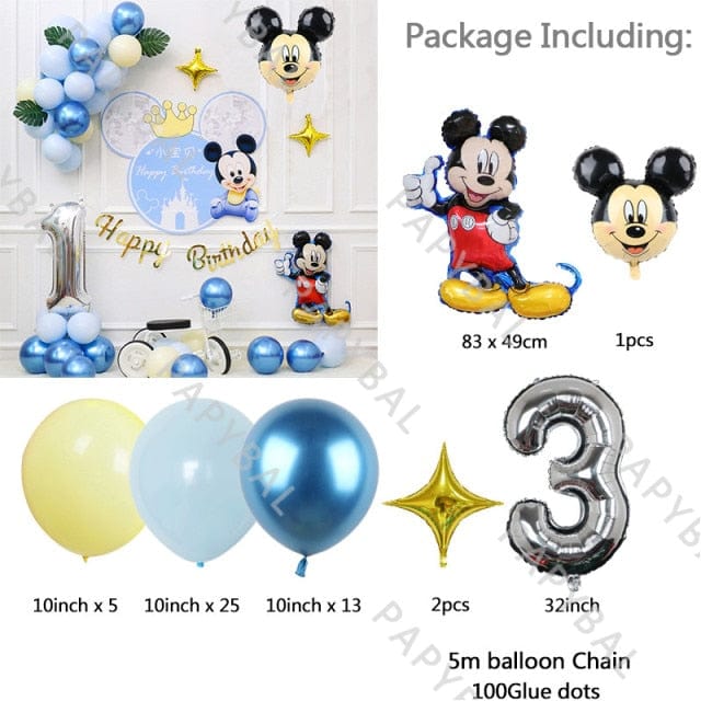 1Set Mickey Mouse Party Decoration Balloons