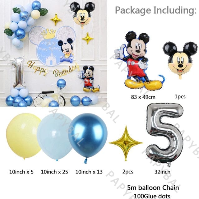 1Set Mickey Mouse Party Decoration Balloons