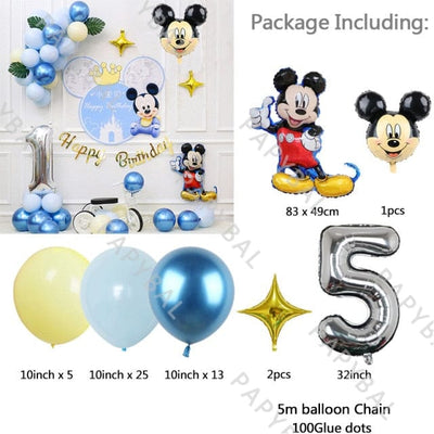 1Set Mickey Mouse Party Decoration Balloons