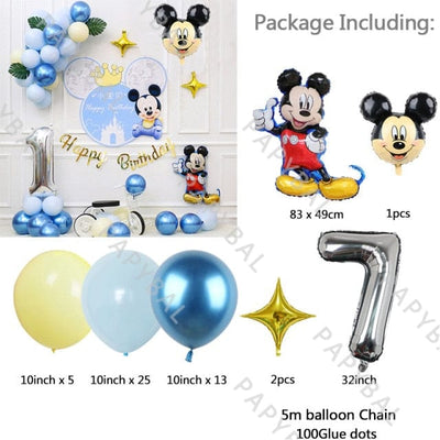 1Set Mickey Mouse Party Decoration Balloons