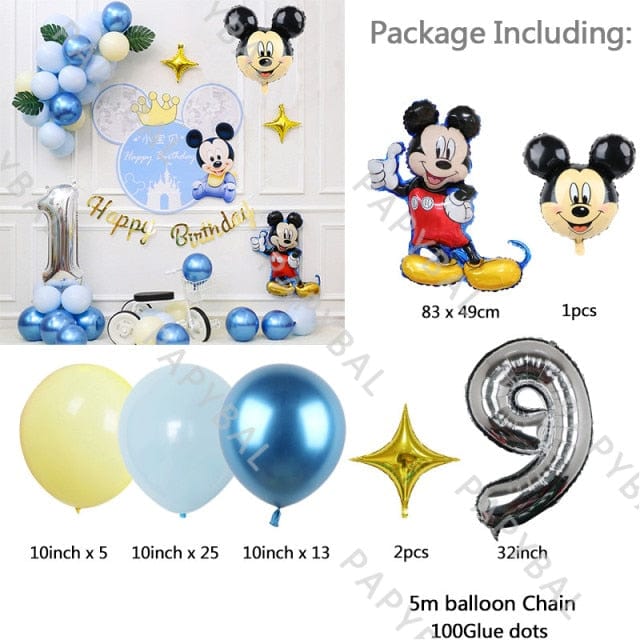 1Set Mickey Mouse Party Decoration Balloons