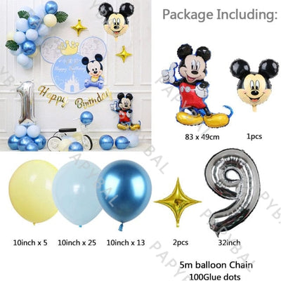 1Set Mickey Mouse Party Decoration Balloons