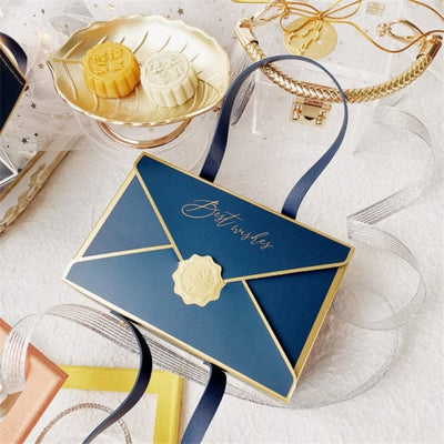 Bronzing Portable Paper Box Leather Portable Rope Chocolate Candy Packaging Birthday Party New Year Gift Decoration