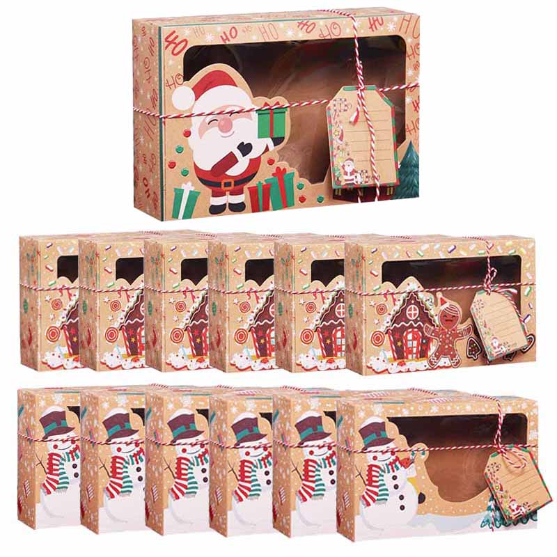 Kraft Paper Christmas Cookie Gift Box
