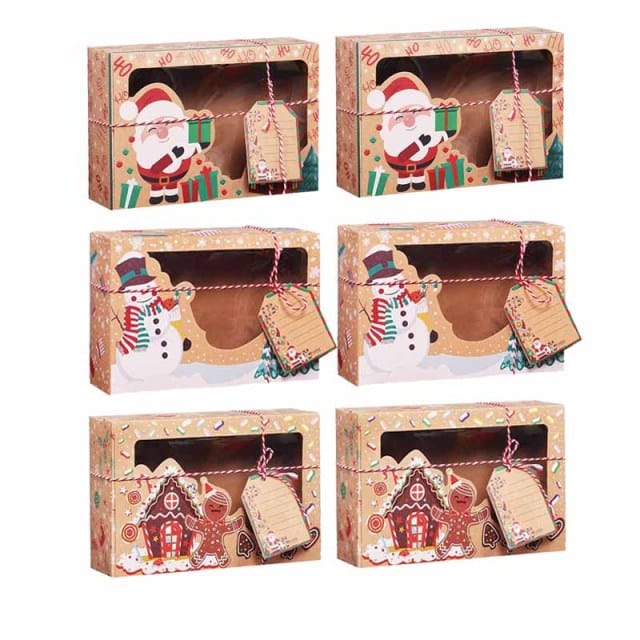 Kraft Paper Christmas Cookie Gift Box