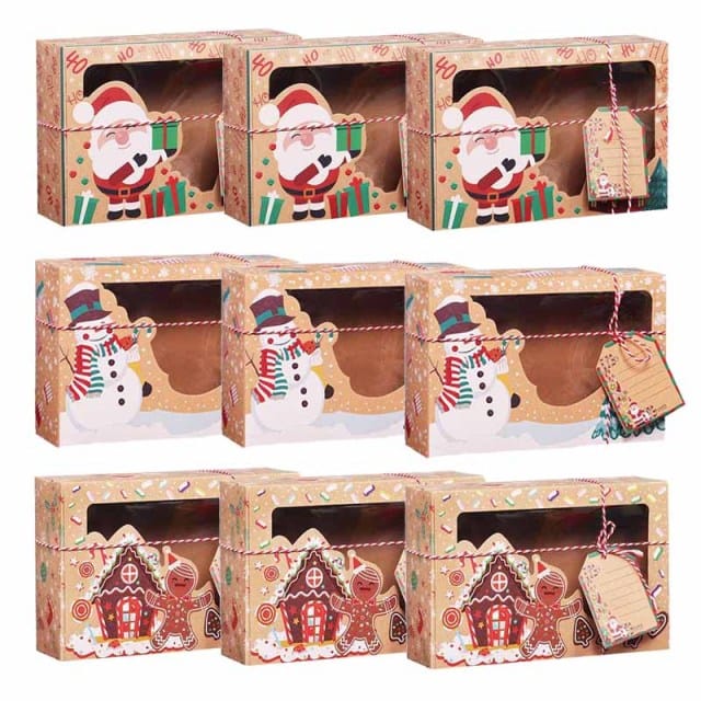Kraft Paper Christmas Cookie Gift Box