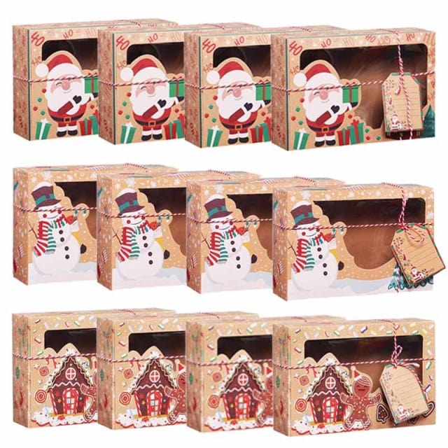 Kraft Paper Christmas Cookie Gift Box