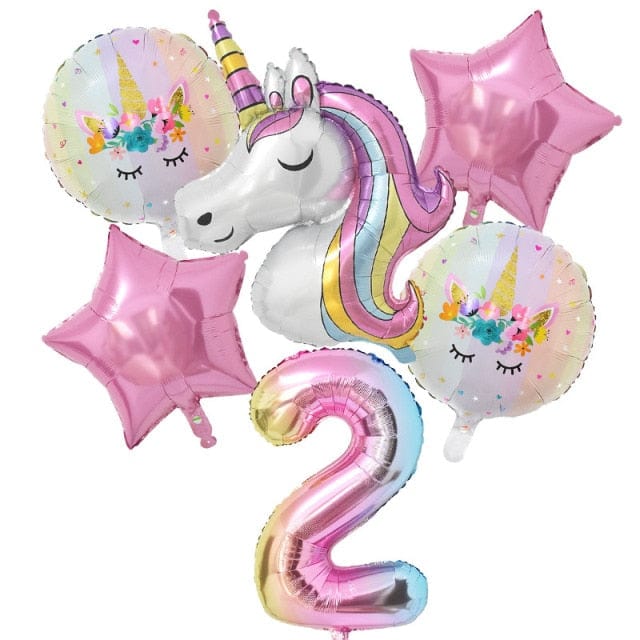 1Set Rainbow Unicorn Balloon Decorations