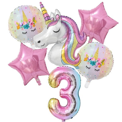1Set Rainbow Unicorn Balloon Decorations