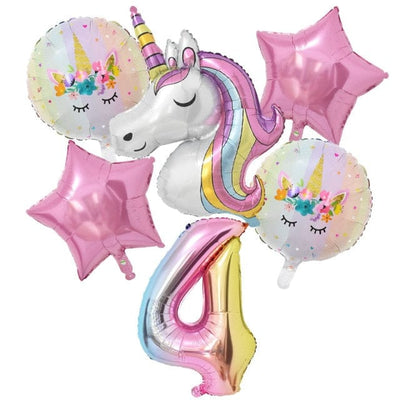 1Set Rainbow Unicorn Balloon Decorations
