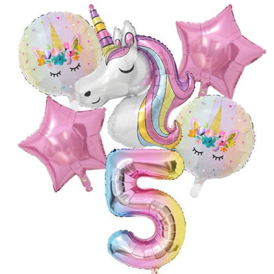 1Set Rainbow Unicorn Balloon Decorations