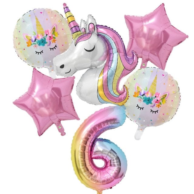 1Set Rainbow Unicorn Balloon Decorations