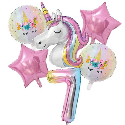 1Set Rainbow Unicorn Balloon Decorations
