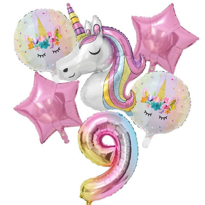 1Set Rainbow Unicorn Balloon Decorations