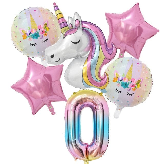 1Set Rainbow Unicorn Balloon Decorations