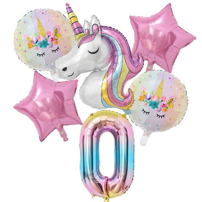 1Set Rainbow Unicorn Balloon Decorations