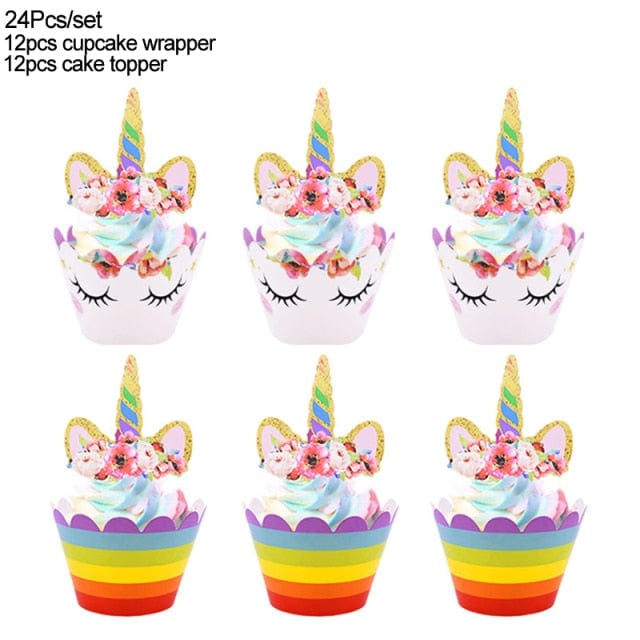 1Set Rainbow Unicorn Balloon Decorations
