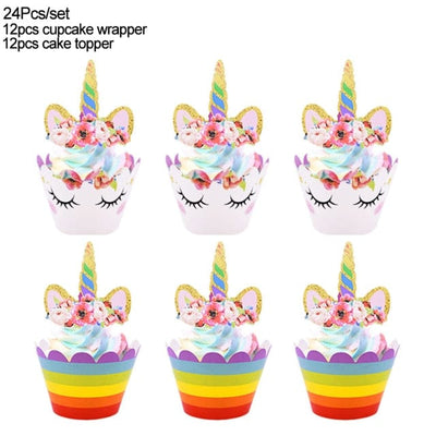 1Set Rainbow Unicorn Balloon Decorations