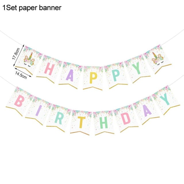 1Set Rainbow Unicorn Balloon Decorations