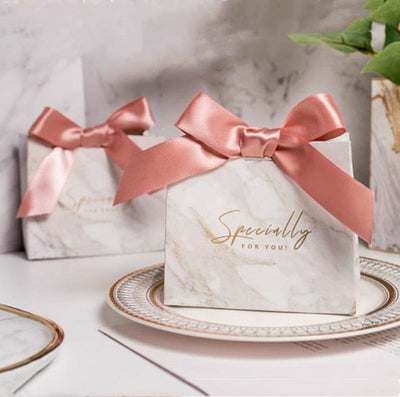 New Pink Mini Marble Gift Bag Wedding Favours Gift Box For Party Baby Shower Paper Chocolate Boxes Christmas Package candy Boxes
