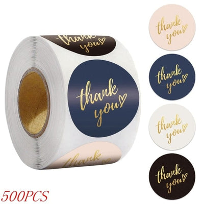 50-500pcs 1inch "Thank You" Stickers