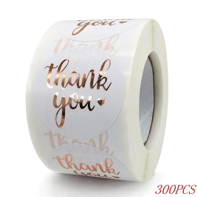 50-500pcs 1inch "Thank You" Stickers