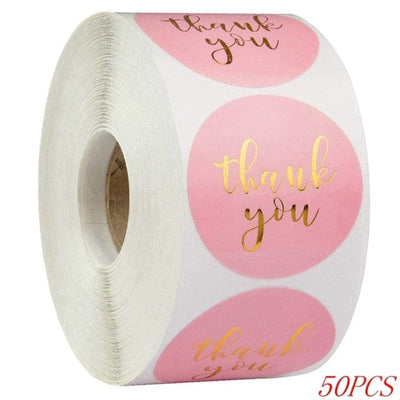 50-500pcs 1inch "Thank You" Stickers