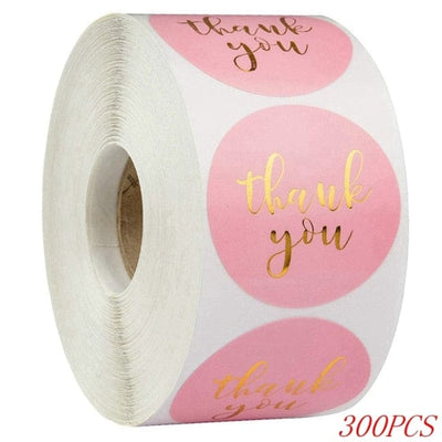 50-500pcs 1inch "Thank You" Stickers