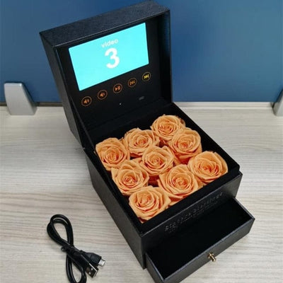 High Quality Luxury Box Video Screen Prensentation Art Style Video Jewelry Watch Advertising Display Lcd Screen Pink Gift Box
