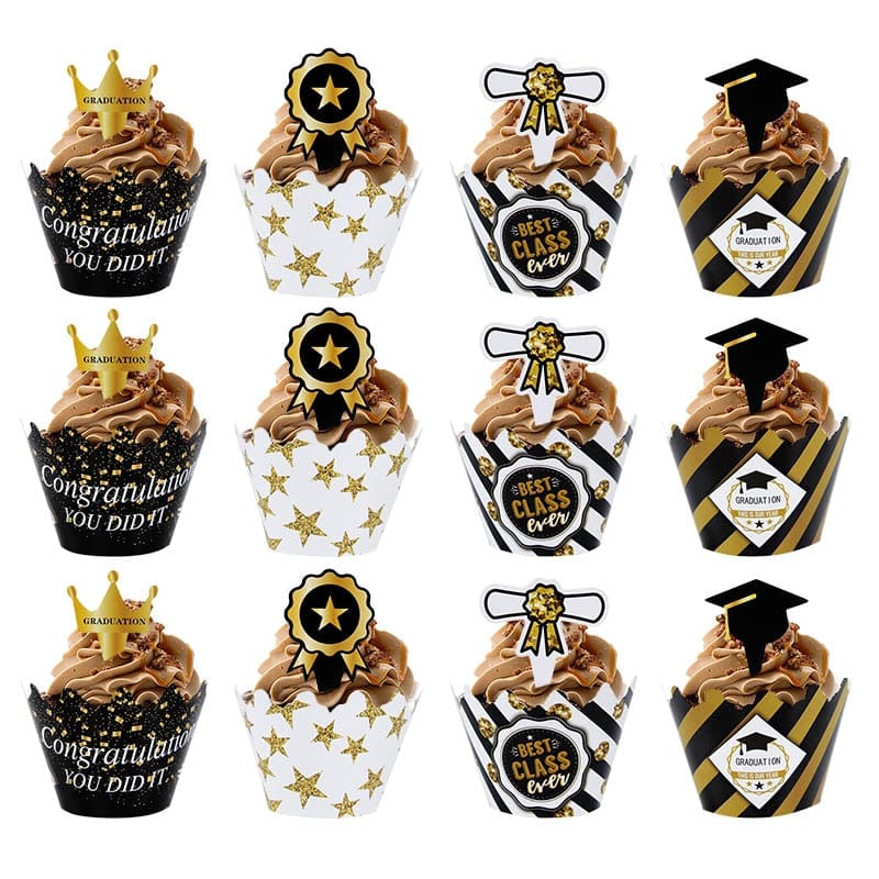 24pcs/set Graduation Party Cupcake Wrappers